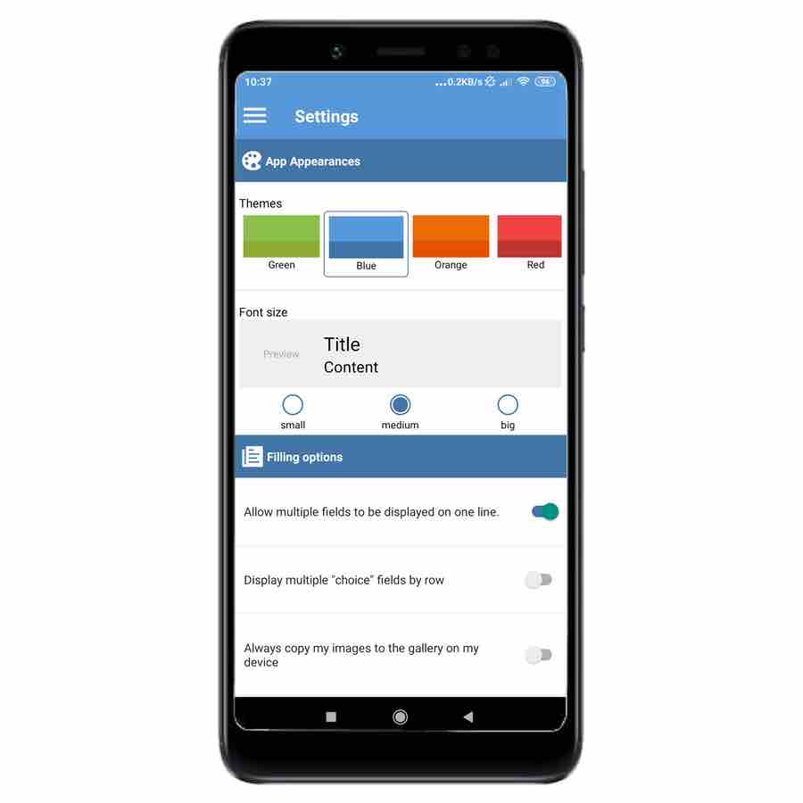 New app Kizeo Forms customization